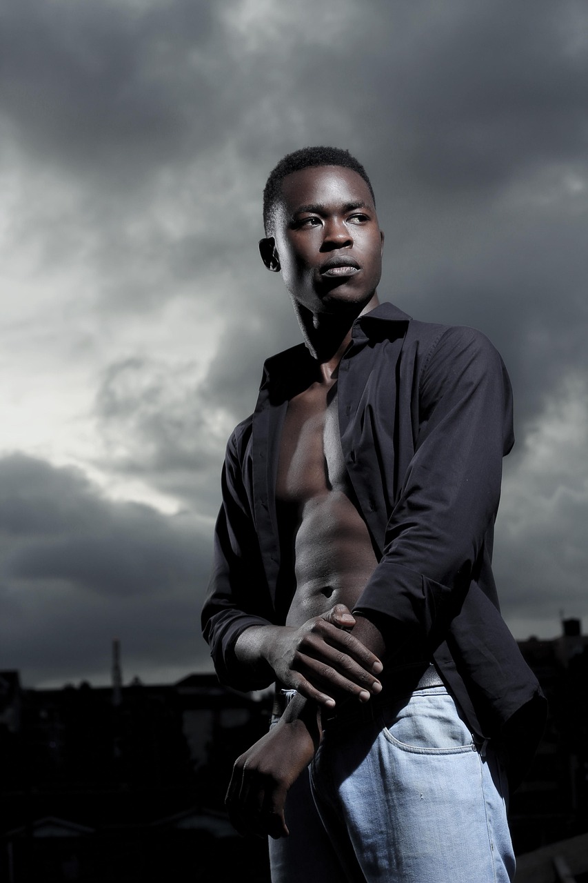 people, portrait, man, adult, dark, kenyan, model, gray model, gray portrait, gray dark